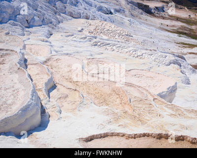 Spettacolare parco naturale terrazze di travertino di Pamukkale, Turchia. Foto Stock