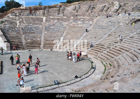 Turchia, costa Egea, Bodrum, antico teatro greco Foto Stock