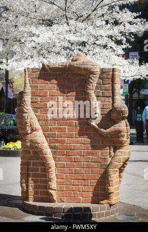 Scultura in Charlotte, North Carolina, Stati Uniti d'America. Foto Stock