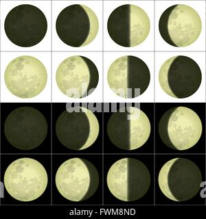 Fasi lunari, impostare Illustrazione Vettoriale