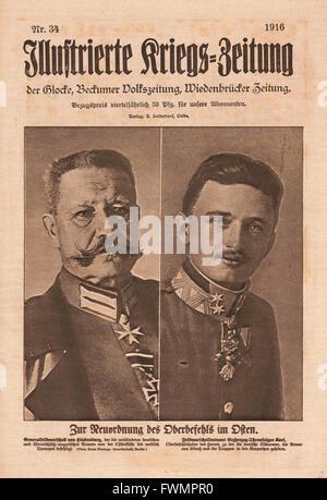 1916 Illustrierte Kriegs-Zeitung Field Marshal von Hindenburg Foto Stock