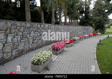 Il massacro di Malmedy memoriale, Baugnez, vicino a Malmedy, Belgio. Foto Stock