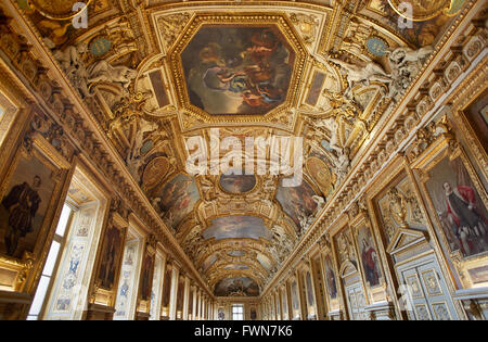 Il museo del Louvre, Apollo gallery soffitto a Parigi Foto Stock