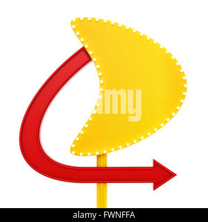 Eseguire il rendering di un segno vuoto, isolato su bianco Foto Stock