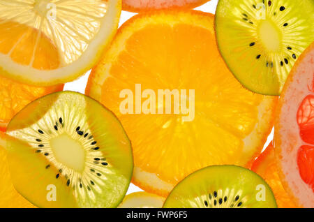 Diverse fette di succosa agrumi Foto Stock