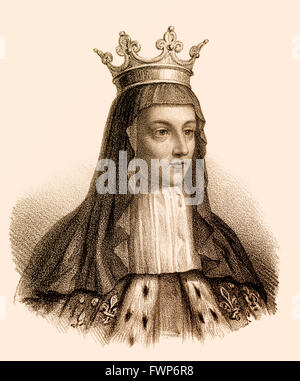 Radegund o Radegonde, moglie di Chlothar I, Chlotachar o Clotaire, c. 495- 561, chiamato il vecchio re dei Franchi del Merovi Foto Stock