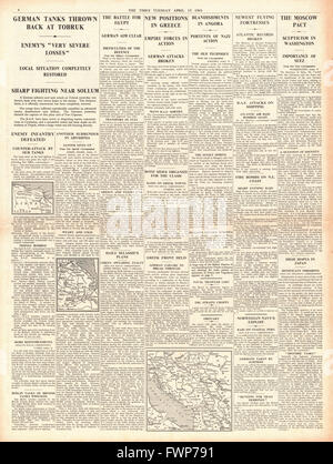 1941 Pagina 4 Tempi le forze tedesche detenuti in Grecia e a Tobruk Foto Stock