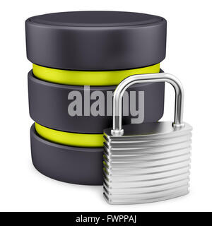 Eseguire il rendering di icona di database, isolato su bianco Foto Stock