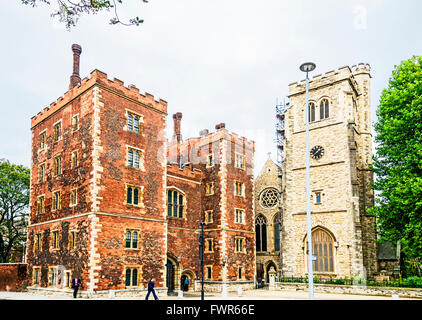 Ingresso al Lambeth Palace a Londra, un rivellino tudor Foto Stock