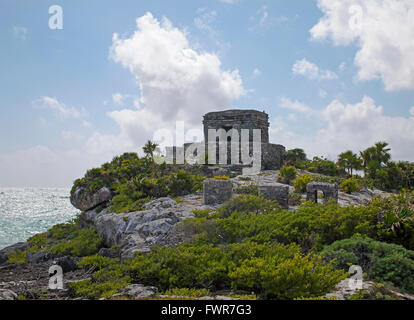 Le rovine maya di Tulum, Quintana Roo, Riviera Maya, Messico Foto Stock