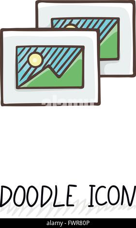 Doodle Icona vettore con alcune immagini. Illustrazione Vettoriale