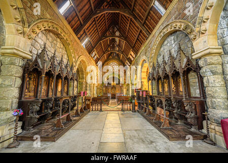 Interno di San Conans Kirk situato in Loch Awe, Argyll and Bute, Scozia Foto Stock