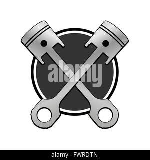 Pistone emblema di attraversamento Illustrazione Vettoriale