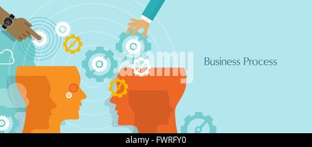 Processo di business di ingranaggi di gestione del flusso di lavoro Illustrazione Vettoriale