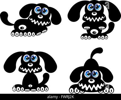 Happy Puppy Dog silhouette. Illustrazione Vettoriale Illustrazione Vettoriale