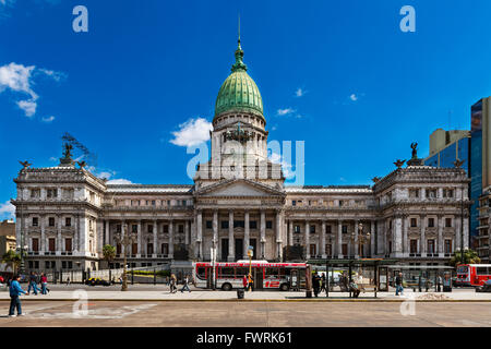 Buenos Aires, Argentina - 4 Ottobre 2013: vista del Congresso Nazionale dell'Argentina a Buenos Aires. Foto Stock
