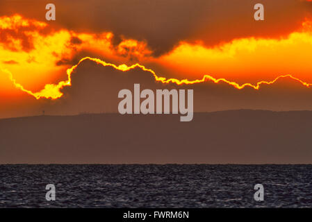 Sunset over Lanai Foto Stock