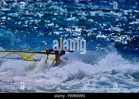 Windsurf a Maui Foto Stock