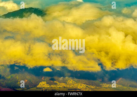 Maui, Hawaii, Stati Uniti d'America vista aerea della città Wailuku Foto Stock