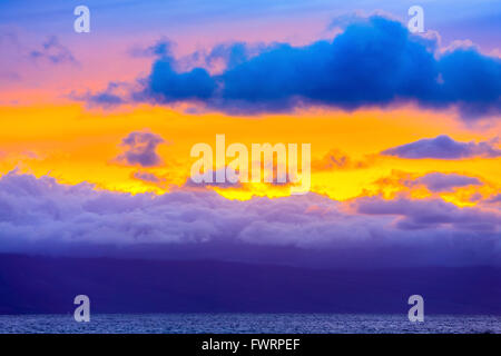 Sunset over Lanai Foto Stock