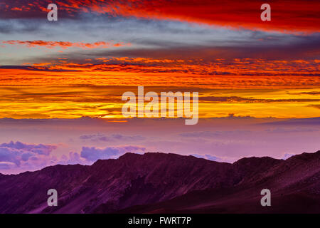 Il cratere Heleakala a Maui Foto Stock