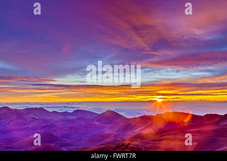 Il cratere Heleakala a Maui Foto Stock