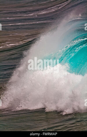 Enorme onda turchese spento Nord Maui Foto Stock