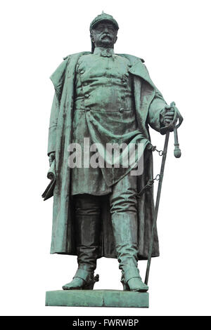 L isolato Bismarck statua in Frankfurt-Hoechst, Germania Foto Stock