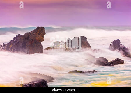 Onde sulla spiaggia a Maui Foto Stock