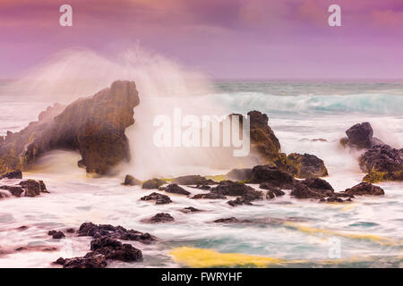 Onde sulla spiaggia a Maui Foto Stock