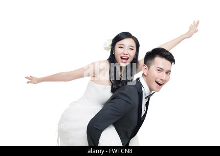 Felice sposa e lo sposo Foto Stock