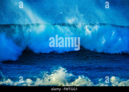 Onde enormi a Ho'okipa beach, Maui tempesta forza alta surf Foto Stock