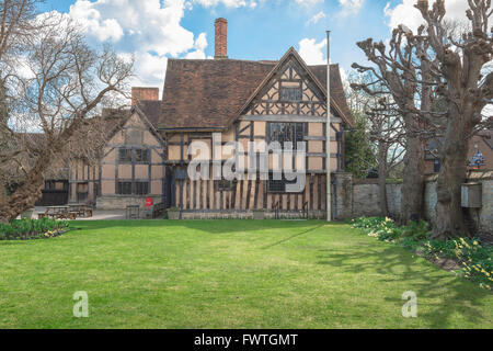 Hall's Croft Museum, ammira il lato ovest di Hall's Croft, la casa giacobina della figlia di Shakespeare Susanna e del marito Dr John Hall, Inghilterra UK Foto Stock