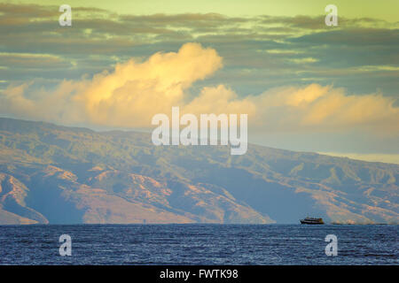 Molokai e tour in barca a sunrise, Hawaii Foto Stock