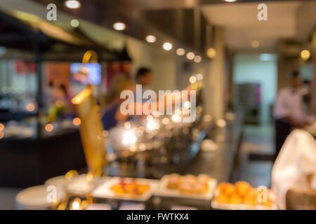 Abstrast sfondo sfocato : ristorante cafe con sfocatura bokeh di fondo Foto Stock