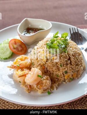 Gamberetti riso fritto - stile tailandese cibo Foto Stock