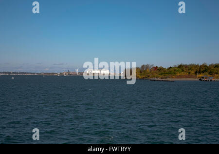 Isola di cervi Impianto di trattamento dei liquami Boston Harbor Islands Boston Massachusetts, STATI UNITI D'AMERICA Foto Stock