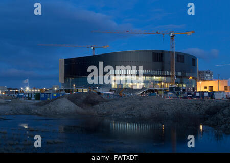 Copenhagen, Danimarca - 07 Aprile 2016: Costruzione della Royal Arena, una prossima multi-uso indoor arena. Foto Stock