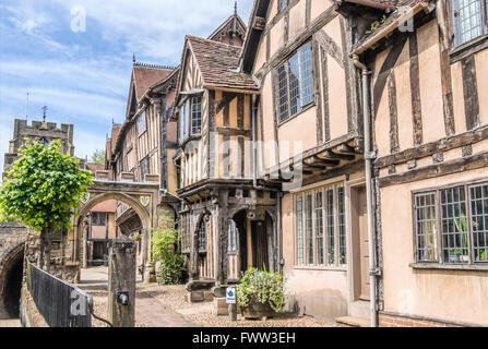 Lord Leycester Hospital in Warwick medievale città della contea del Warwickshire, Inghilterra, Regno Unito Foto Stock