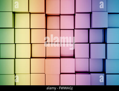 Abstract multi colore 3d cubi Foto Stock