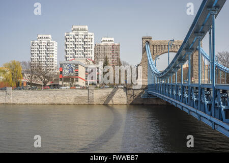 Ponte Grunwaldzki fiume Odra Wroclaw Kaiser Brucke Breslavia Foto Stock