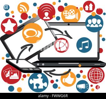 Illustrazione Vettore grafico Social Media per un utilizzo creativo in graphic design Illustrazione Vettoriale