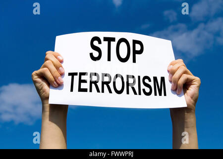 Fermare il terrorismo concept Foto Stock