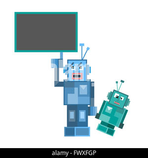 Parlando del robot. Illustrazione da funny doodle impostato Foto Stock