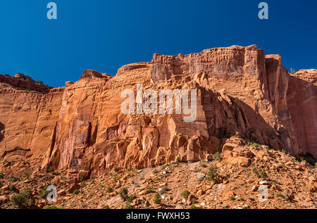 Scogliere di arenaria su Burr Trail Strada nel canyon lungo, Grand Staircase-Escalante monumento nazionale, Utah, Stati Uniti d'America Foto Stock