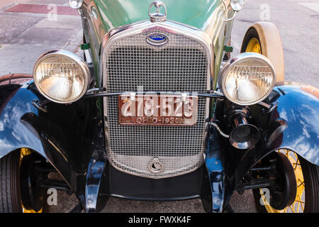 Griglia anteriore del radiatore e del 1930 Ford modello A, Florida, America, STATI UNITI D'AMERICA Foto Stock