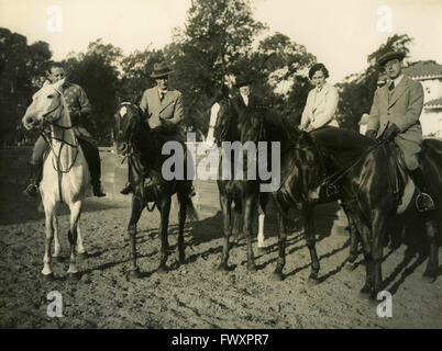 Il gruppo di cavalieri e amazzoni, Argentina Foto Stock