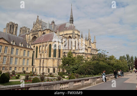 La cattedrale di Notre Dame, Reims, Francia. (Notre Dame de Reims (Nostra Signora di Reims). Foto Stock