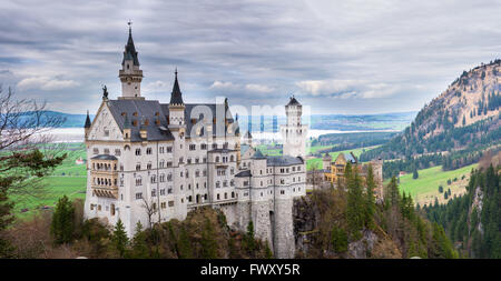 Il castello di Neuschwanstein in Baviera Germania Foto Stock