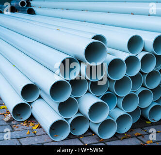 Tubi in PVC da vicino Foto Stock